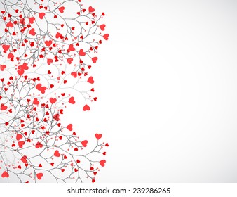 Abstract tree made with hearts. Vector