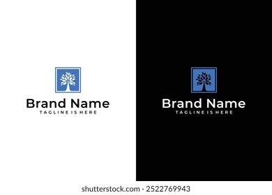 abstract tree monogram vector logo