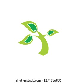 abstract tree movement design logo vector