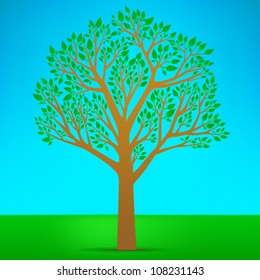 Abstract tree in nature, vector illustration