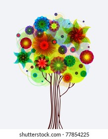 abstract tree with nice flowers