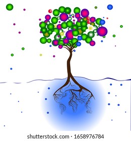 
abstract tree, on an aquatic world