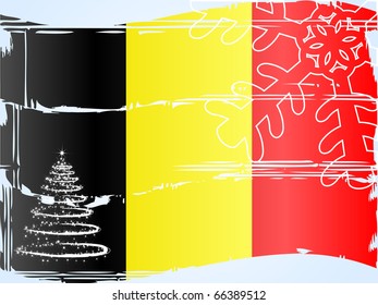 Abstract tree on the Belgian flag