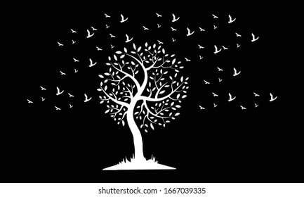 abstract tree on black background