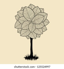 Abstract tree on the lawn