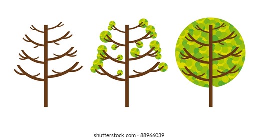 abstract tree over white background. vector illustration