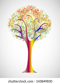abstract tree from paint splashes