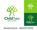 abstract tree with people logo design. care for the environment symbol icon concept