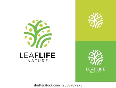 abstract tree people logo design. simple creative life leaf nature icon vector