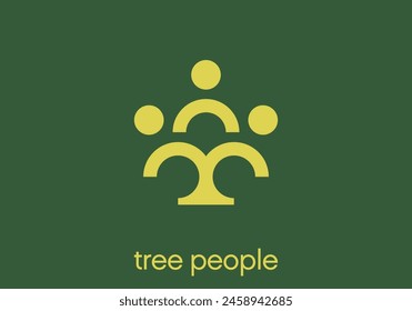 abstract tree person logo design. people nature simple icon vector