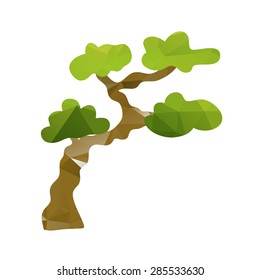 abstract tree polygonal on white background