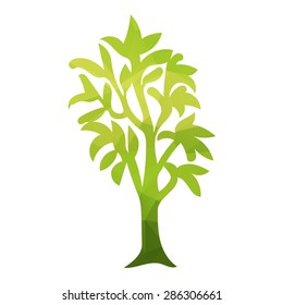 abstract tree polygonal on white background