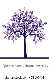 Abstract Tree With Purple Leaves