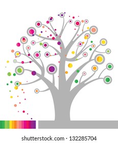 Abstract tree. Rainbow. Graphical representation of a tree with foliage colors of the rainbow.