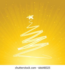 Abstract tree and rays - golden
