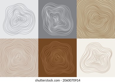 Abstract Tree Rings. Vector Topographic Map Concept. Seamless Background.