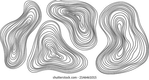 Abstract tree rings. Vector topographic map concept for background.