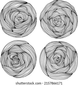 Abstract tree rings. Vector topographic map concept. Seamless background. Thin black lines on white