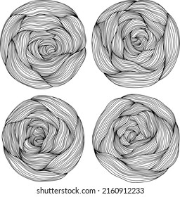 Abstract tree rings. Vector topographic map concept. Seamless background. Thin black lines on white