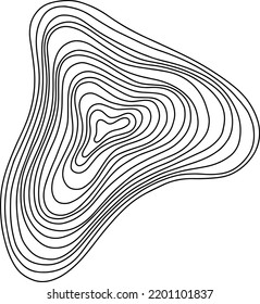 Abstract tree rings. Vector topographic map concept. Seamless background. Thin black lines on white