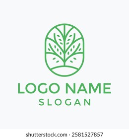 Abstract tree with root icon vector logo template, elegant and luxury concept vector illustration