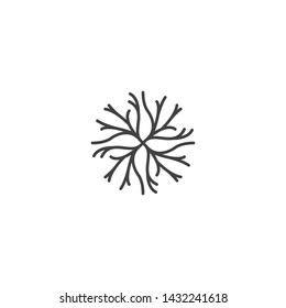 Abstract tree root or twig. Vector logo icon template