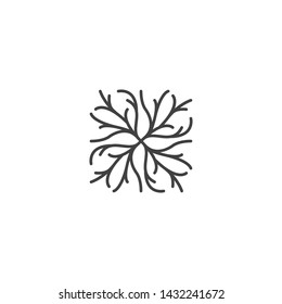 Abstract tree root or twig. Vector logo icon template