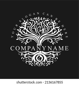 Abstract tree rootes logo template