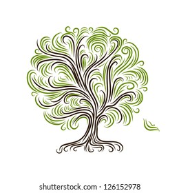 Abstract tree with roots for your design