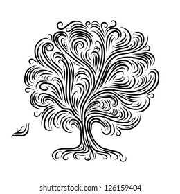 Abstract tree with roots for your design