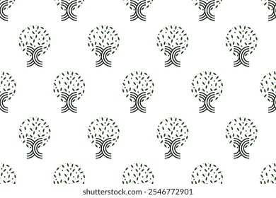 Abstract tree seamless pattern background. Forest tree seamless pattern background template can be used as wraping paper,web banner, social media banner, and more.