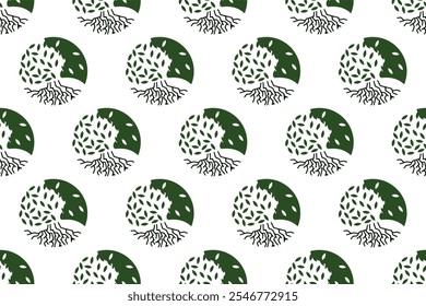 Abstract tree seamless pattern background. Forest tree seamless pattern background template can be used as wraping paper,web banner, social media banner, and more.