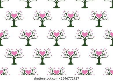 Abstract tree seamless pattern background. Forest tree seamless pattern background template can be used as wraping paper,web banner, social media banner, and more.