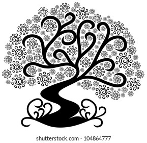 Abstract Tree Silhouette Isolated On White Stock Vector Royalty Free   Abstract Tree Silhouette Isolated On 260nw 104864777 