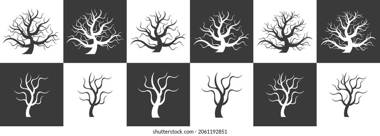 Abstract tree silhouette. Vector tree illustration.