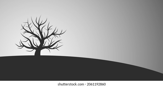 Abstract tree silhouette. Vector tree illustration.