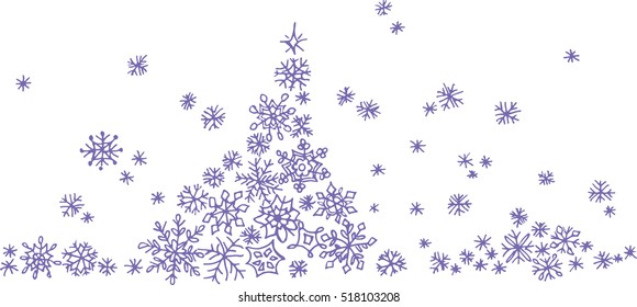abstract tree, snowflakes
