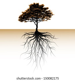 Abstract tree with a space for a text