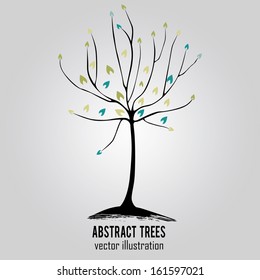 abstract tree with special leaf on special background