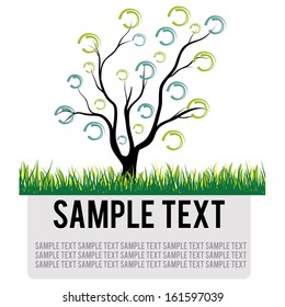 abstract tree with special leaf on special background