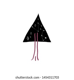 Abstract tree and stars. Ecology nature concept. Starry space vector illustration