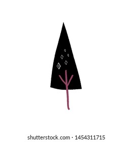 Abstract tree and stars. Ecology nature concept. Starry space vector illustration