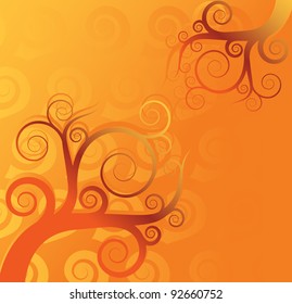 Abstract tree swirl vector background