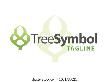 Abstract Tree Symbol Icon or Logo Concept