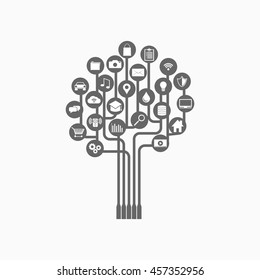 Abstract tree technology background.