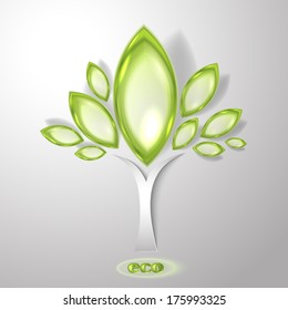 Abstract tree with transparent leaves