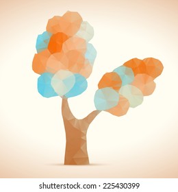 Abstract tree of triangles. Polygonal vector illustration