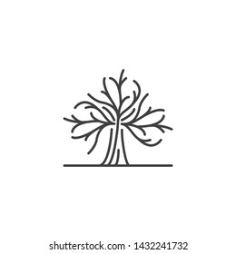 Abstract tree twig. Vector logo icon template