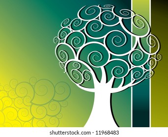 Abstract tree vector background