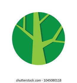 abstract tree vector icon with circle